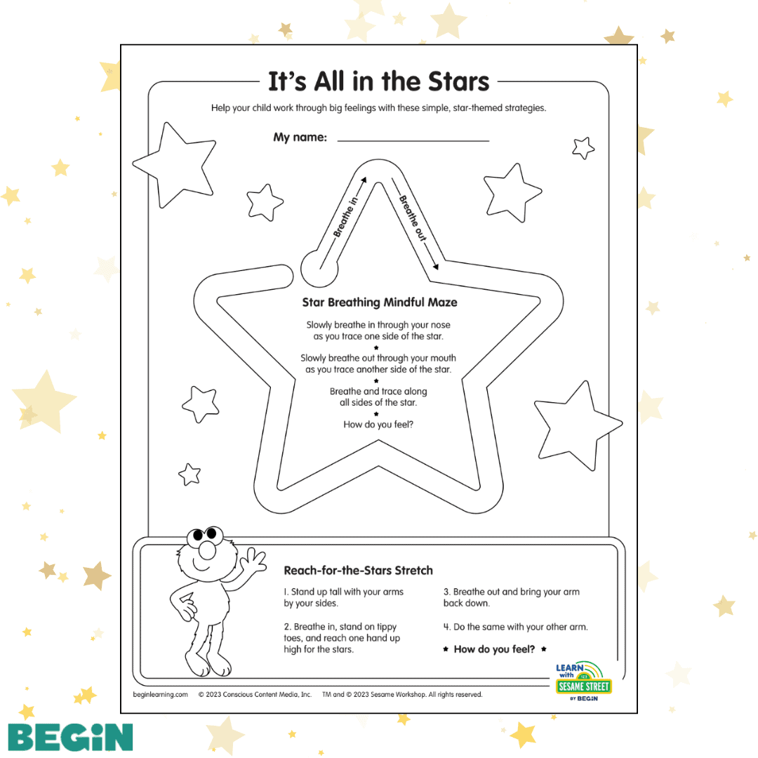mindfulness worksheet for kids (ages 2-5) | free printable